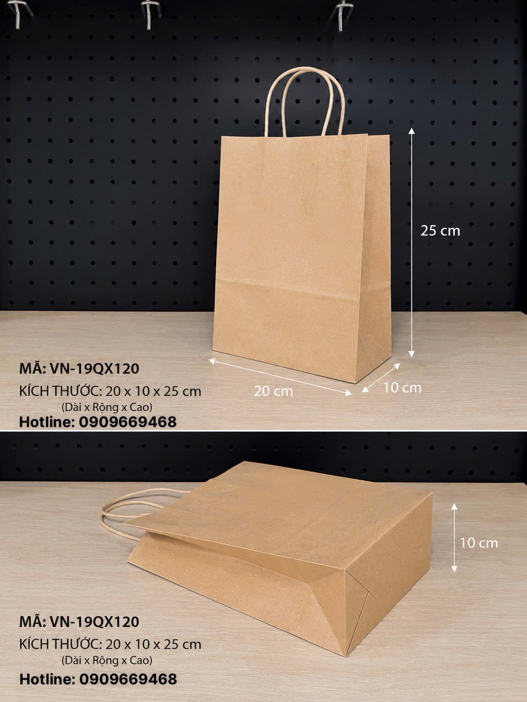 TÚI GIẤY ĐÁY VUÔNG QUAI XÁCH ĐỰNG THỰC PHẨM